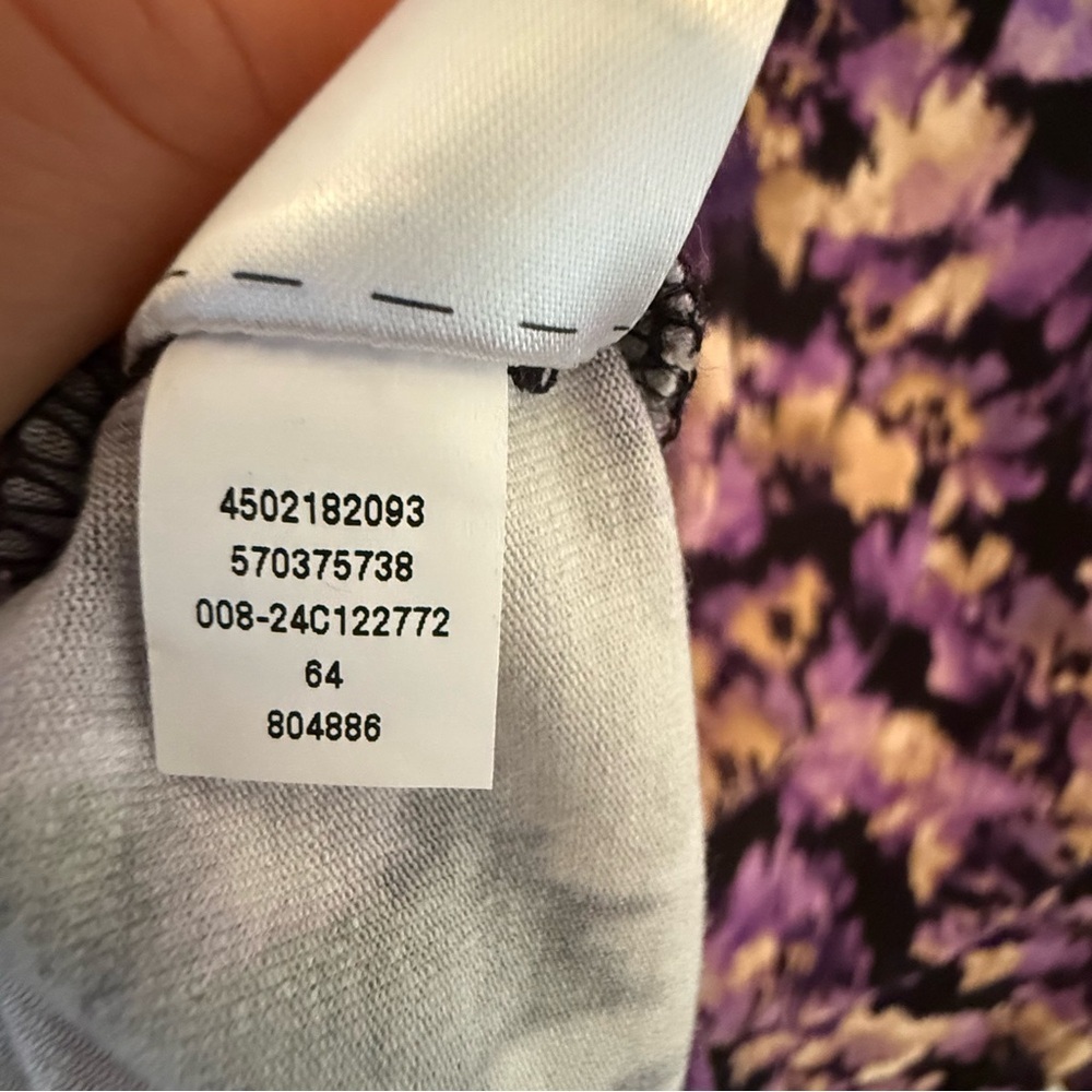 Chico’s Floral Sheer Blouse Size (3)XL Purple Black Organza Long Sleeve Top - Picture 10 of 12